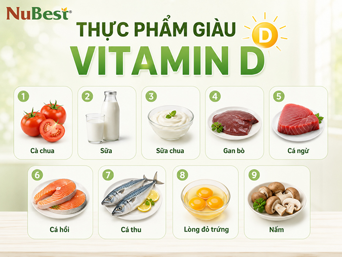 Vitamin D hỗ trợ hấp thụ Canxi giúp xương được nuôi dưỡng tốt.