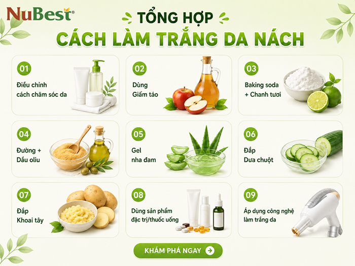 Tổng hợp các cách làm trắng da nách từ tự nhiên đến công nghệ cao.