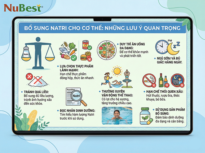 Những lưu ý cần nhớ khi bổ sung Natri