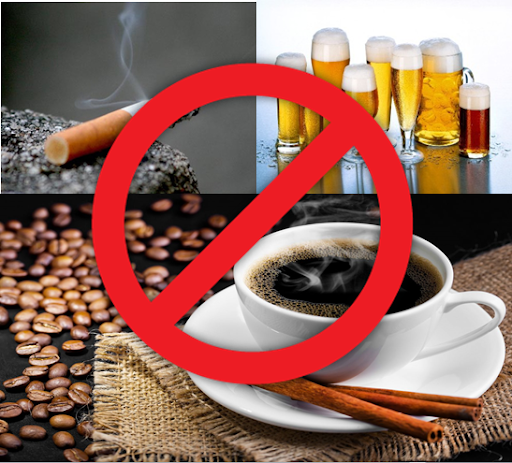 tránh thuốc lá và các chất kích thích