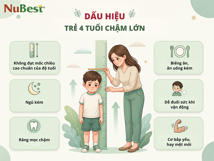 Dấu hiệu trẻ 4 tuổi chậm phát triển chiều cao.