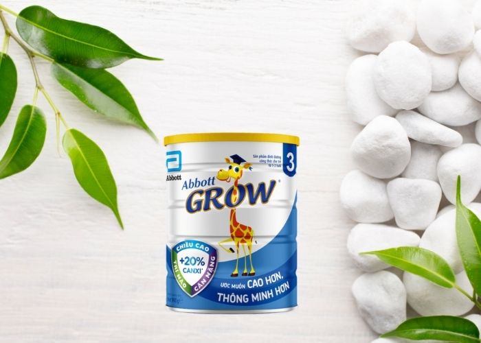 Công thức dinh dưỡng tăng thêm 20% canxi vào sữa bột Abbott Grow số 3