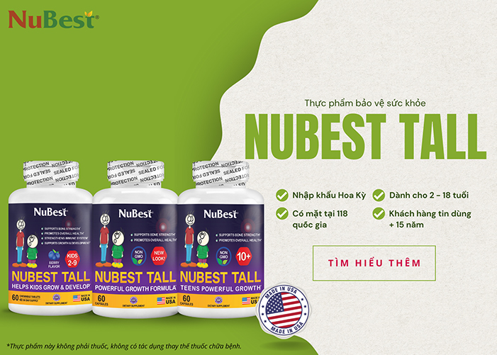 Thực phẩm bảo vệ sức khỏe từ NuBest hỗ trợ bổ sung Canxi, hỗ trợ phát triển xương