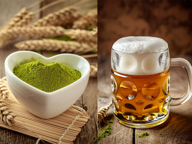 Bia và bột trà xanh vừa trị mụn vừa dưỡng trắng da