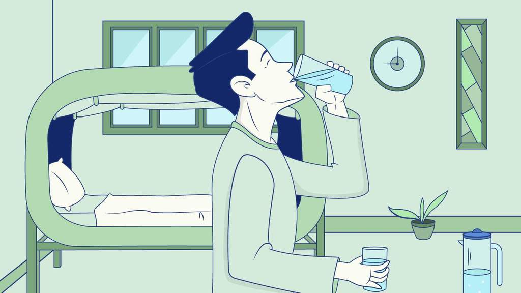 uống một ly nước trước khi ngủ