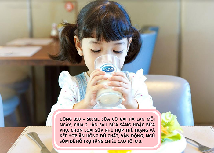Bổ sung sữa Cô Gái Hà Lan mỗi ngày một cách hợp lý giúp tăng chiều cao